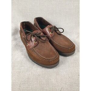 Sperry Top Sider Mako Loafer 9.5 W. Brown Leather 2 Eye Comfort Shoe Leather